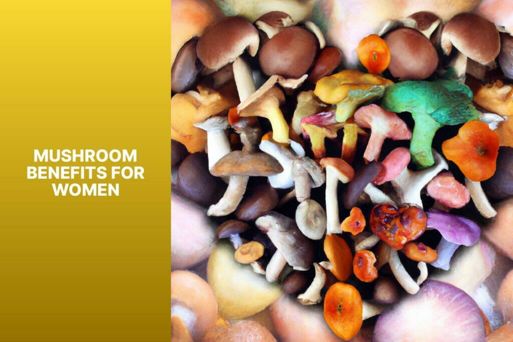 Heart-shaped mushrooms highlighting the benefits specifically for women.